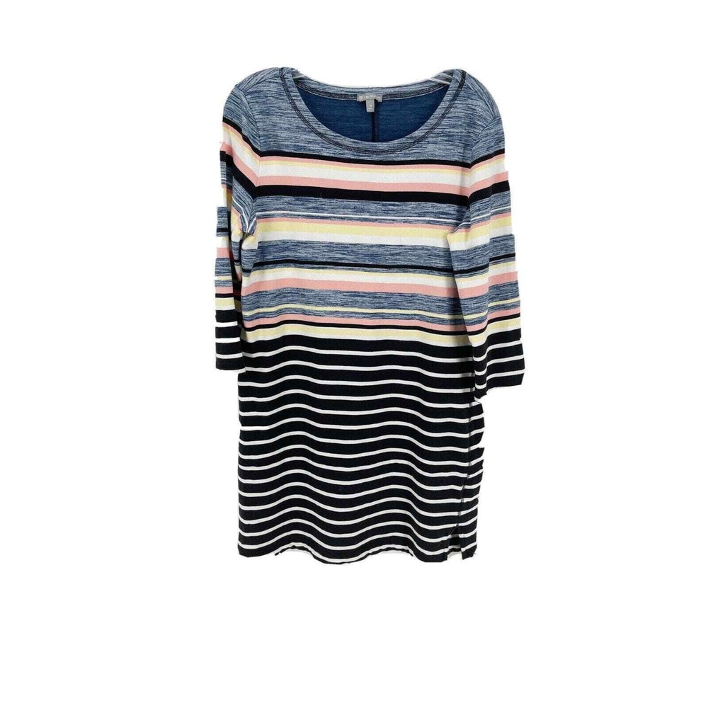 Talbots Dress Women's Medium Multicolored Stripe 3/4 Sleeves